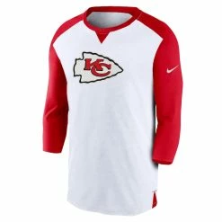 Men's Kansas City Chiefs Nike White/Red Rewind 3/4-Sleeve T-Shirt -NFL fanshirt Shop 4 sleeve t shirt pi4879000 altimages ff 4879321 0359c0e09bf5f24d1d93alt2 full
