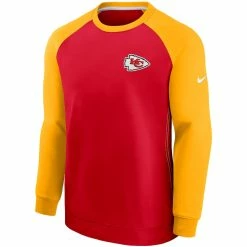 Men's Kansas City Chiefs Nike Red/Gold Historic Raglan Crew Performance Sweater -NFL fanshirt Shop gold kansas city chiefs historic raglan crew performance sweater pi4183000 altimages ff 4183846 dc156dcda9f70e5ee386alt2 full