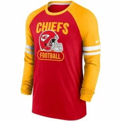 Men's Kansas City Chiefs Nike Red/Gold Throwback Raglan Long Sleeve T-Shirt -NFL fanshirt Shop gold kansas city chiefs throwback raglan long sleeve t shirt pi4183000 altimages ff 4183810 77a3a47b84de007f5c02alt2 full