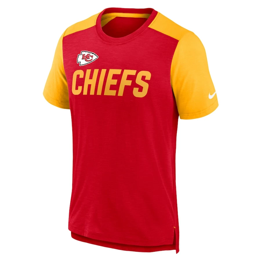 Men's Kansas City Chiefs Nike Heathered Red/Heathered Gold Color Block Team Name T-Shirt 5 Men's Kansas City Chiefs Nike Heathered Red/Heathered Gold Color Block Team Name T-Shirt – Bild 3