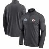 Men's Kansas City Chiefs Nike Anthracite Super Bowl LVII Left Chest Half-Zip Pullover Top