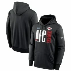 Men's Kansas City Chiefs Nike Black 2022 AFC Champions Iconic Therma Performance Pullover Hoodie