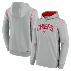 Men's Kansas City Chiefs Nike Gray Sideline Athletic Stack Performance Pullover Hoodie