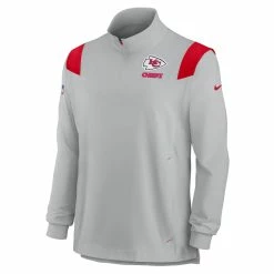 Men's Kansas City Chiefs Nike Gray Sideline Coach Chevron Lockup Quarter-Zip Long Sleeve Top 8 Men's Kansas City Chiefs Nike Gray Sideline Coach Chevron Lockup Quarter-Zip Long Sleeve Top -NFL fanshirt Shop mens nike gray kansas city chiefs sideline coach chevron lockup quarter zip long sleeve top pi4508000 altimages ff 4508470 a8181351e9e3210e7bfealt2 full