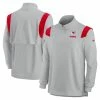 Men's Kansas City Chiefs Nike Gray Sideline Coach Chevron Lockup Quarter-Zip Long Sleeve Top
