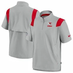 Men's Kansas City Chiefs Nike Gray Sideline Coaches Chevron Lockup Pullover Top