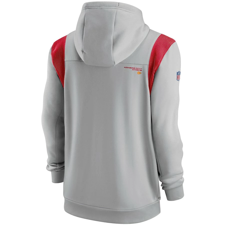 Men's Kansas City Chiefs Nike Gray Sideline Team Performance Full-Zip Hoodie 6 Men's Kansas City Chiefs Nike Gray Sideline Team Performance Full-Zip Hoodie – Bild 4