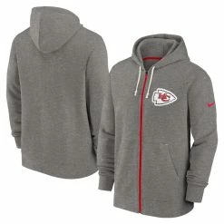Men's Kansas City Chiefs Nike Heather Charcoal Historic Lifestyle Full-Zip Hoodie
