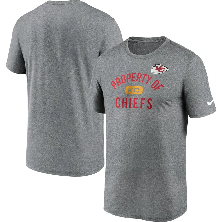 Men's Kansas City Chiefs Nike Heathered Charcoal Property Of Legend Performance T-Shirt 3 Men's Kansas City Chiefs Nike Heathered Charcoal Property Of Legend Performance T-Shirt