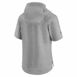 Men's Kansas City Chiefs Nike Heathered Gray Sideline Showout Short Sleeve Full-Zip Hoodie Jacket -NFL fanshirt Shop mens nike heathered gray kansas city chiefs sideline showout short sleeve full zip hoodie jacket pi3733000 altimages ff 3733038 773118f7a08714f79149alt3 full