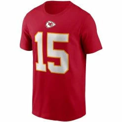 Men's Kansas City Chiefs Patrick Mahomes Nike Red Name & Number T-Shirt -NFL fanshirt Shop mens nike patrick mahomes red kansas city chiefs name and number t shirt pi3668000 altimages ff 3668885 ad6be5152a24e402b2e0alt2 full