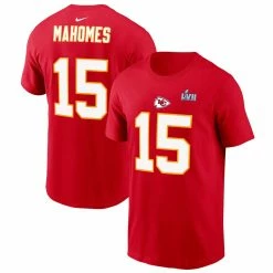 Men's Kansas City Chiefs Patrick Mahomes Nike Red Super Bowl LVII Name & Number T-Shirt