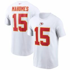 Men's Kansas City Chiefs Patrick Mahomes Nike White Name & Number T-Shirt