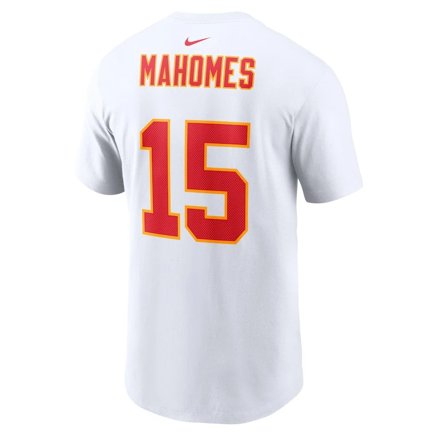 Men's Kansas City Chiefs Patrick Mahomes Nike White Super Bowl LVII Name & Number T-Shirt 6 Men's Kansas City Chiefs Patrick Mahomes Nike White Super Bowl LVII Name & Number T-Shirt – Bild 4