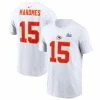 Men's Kansas City Chiefs Patrick Mahomes Nike White Super Bowl LVII Name & Number T-Shirt