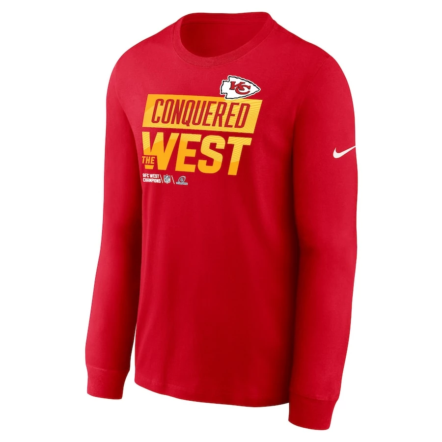 Men's Kansas City Chiefs Nike Red 2022 AFC West Division Champions Locker Room Trophy Collection Long Sleeve T-Shirt 5 Men's Kansas City Chiefs Nike Red 2022 AFC West Division Champions Locker Room Trophy Collection Long Sleeve T-Shirt – Bild 3