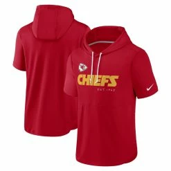 Men's Kansas City Chiefs Nike Red Short Sleeve Pullover Hoodie