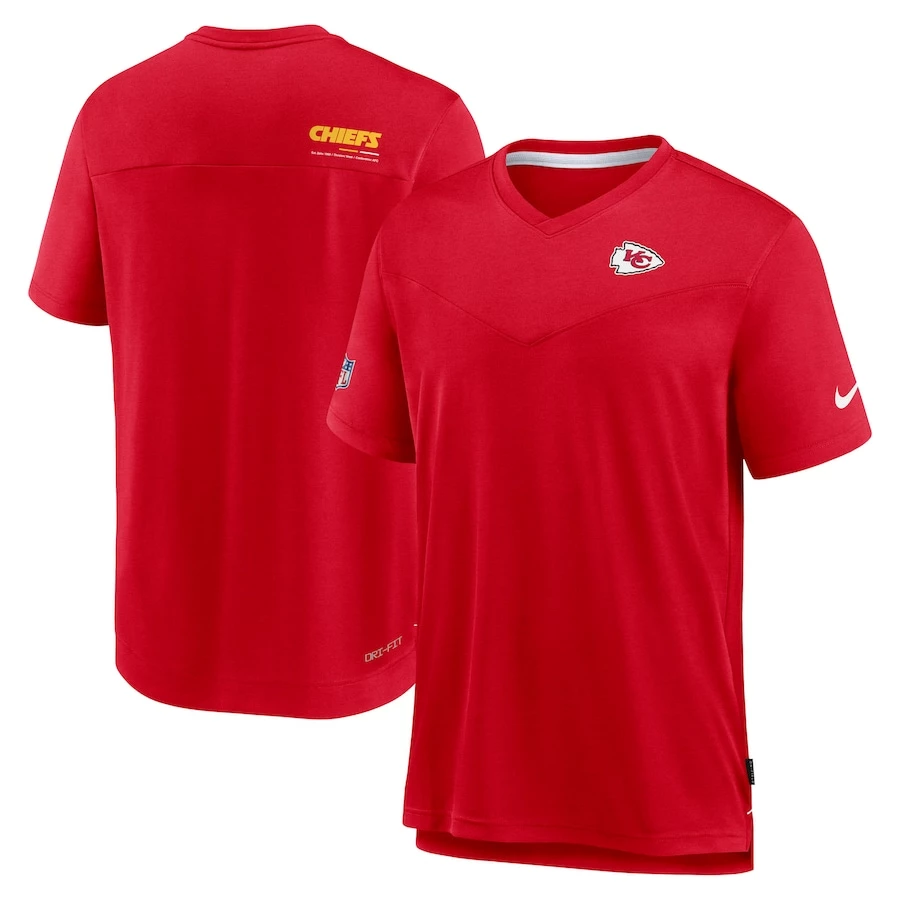 Men's Kansas City Chiefs Nike Red Sideline Coach Chevron Lock Up Logo V-Neck Performance T-Shirt 4 Men's Kansas City Chiefs Nike Red Sideline Coach Chevron Lock Up Logo V-Neck Performance T-Shirt – Bild 2
