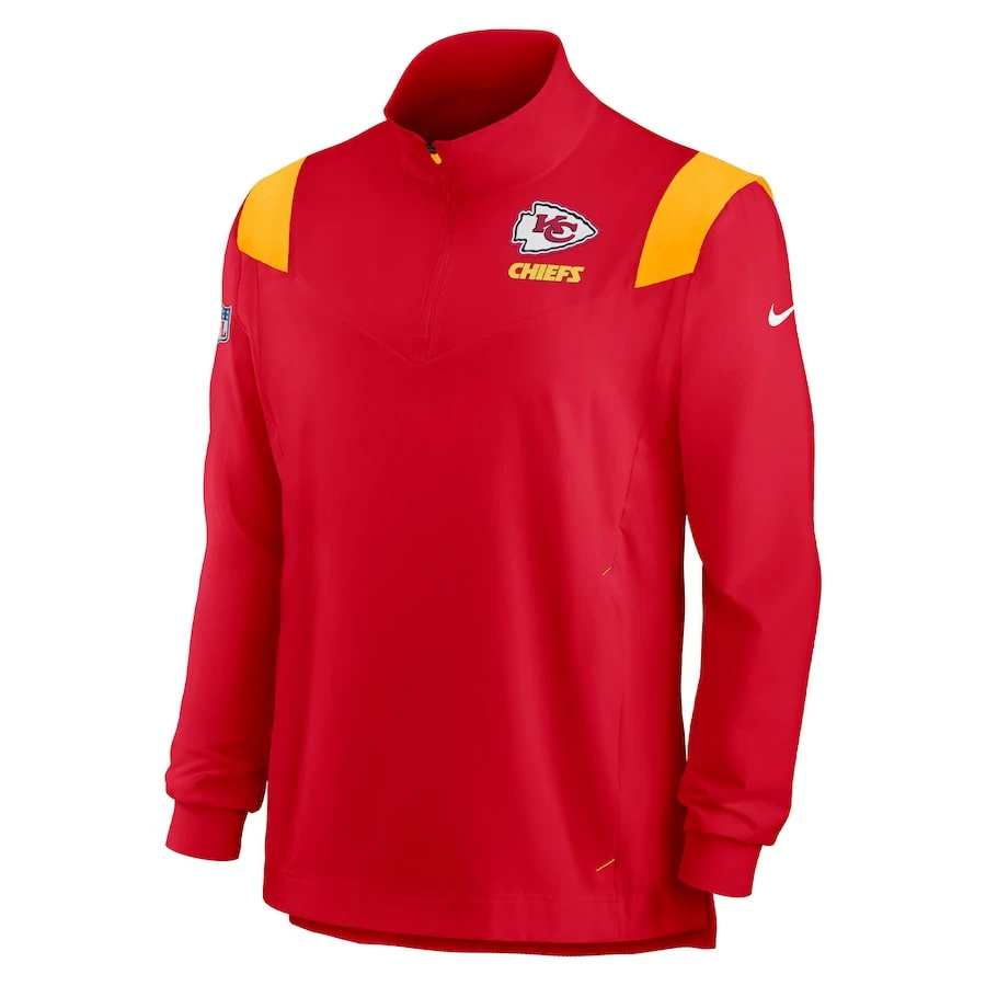 Men's Kansas City Chiefs Nike Red Sideline Coach Chevron Lockup Quarter-Zip Long Sleeve Top 5 Men's Kansas City Chiefs Nike Red Sideline Coach Chevron Lockup Quarter-Zip Long Sleeve Top – Bild 3