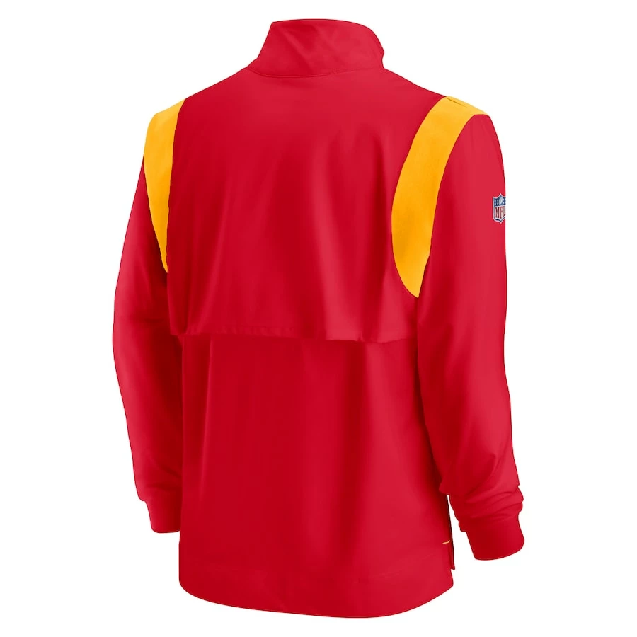 Men's Kansas City Chiefs Nike Red Sideline Coach Chevron Lockup Quarter-Zip Long Sleeve Top 6 Men's Kansas City Chiefs Nike Red Sideline Coach Chevron Lockup Quarter-Zip Long Sleeve Top – Bild 4