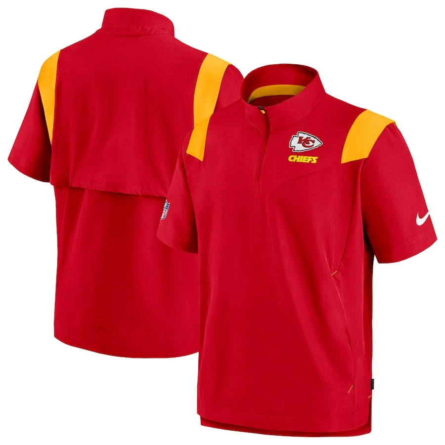 Men's Kansas City Chiefs Nike Red Sideline Coaches Chevron Lockup Pullover Top 4 Men's Kansas City Chiefs Nike Red Sideline Coaches Chevron Lockup Pullover Top – Bild 2