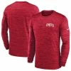 Men's Kansas City Chiefs Nike Red Sideline Velocity Athletic Stack Performance Long Sleeve T-Shirt