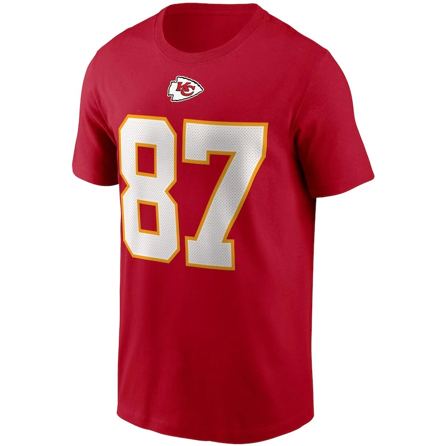 Men's Kansas City Chiefs Travis Kelce Nike Red Name & Number T-Shirt 5 Men's Kansas City Chiefs Travis Kelce Nike Red Name & Number T-Shirt – Bild 3