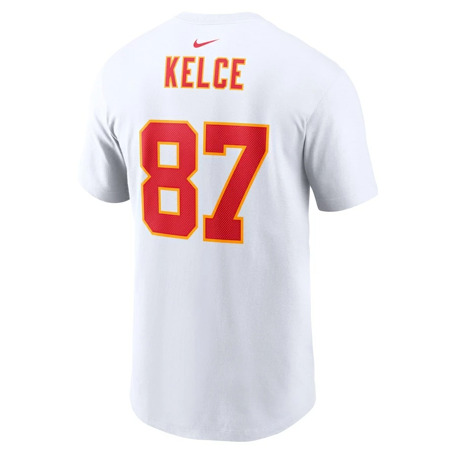 Men's Kansas City Chiefs Travis Kelce Nike White Super Bowl LVII Name & Number T-Shirt 6 Men's Kansas City Chiefs Travis Kelce Nike White Super Bowl LVII Name & Number T-Shirt – Bild 4