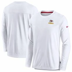 Men's Kansas City Chiefs Nike White Sideline Lockup Performance Long Sleeve T-Shirt
