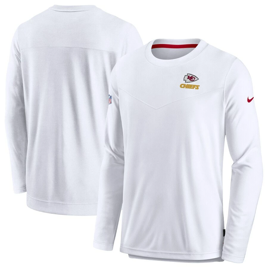 Men's Kansas City Chiefs Nike White Sideline Lockup Performance Long Sleeve T-Shirt 3 Men's Kansas City Chiefs Nike White Sideline Lockup Performance Long Sleeve T-Shirt