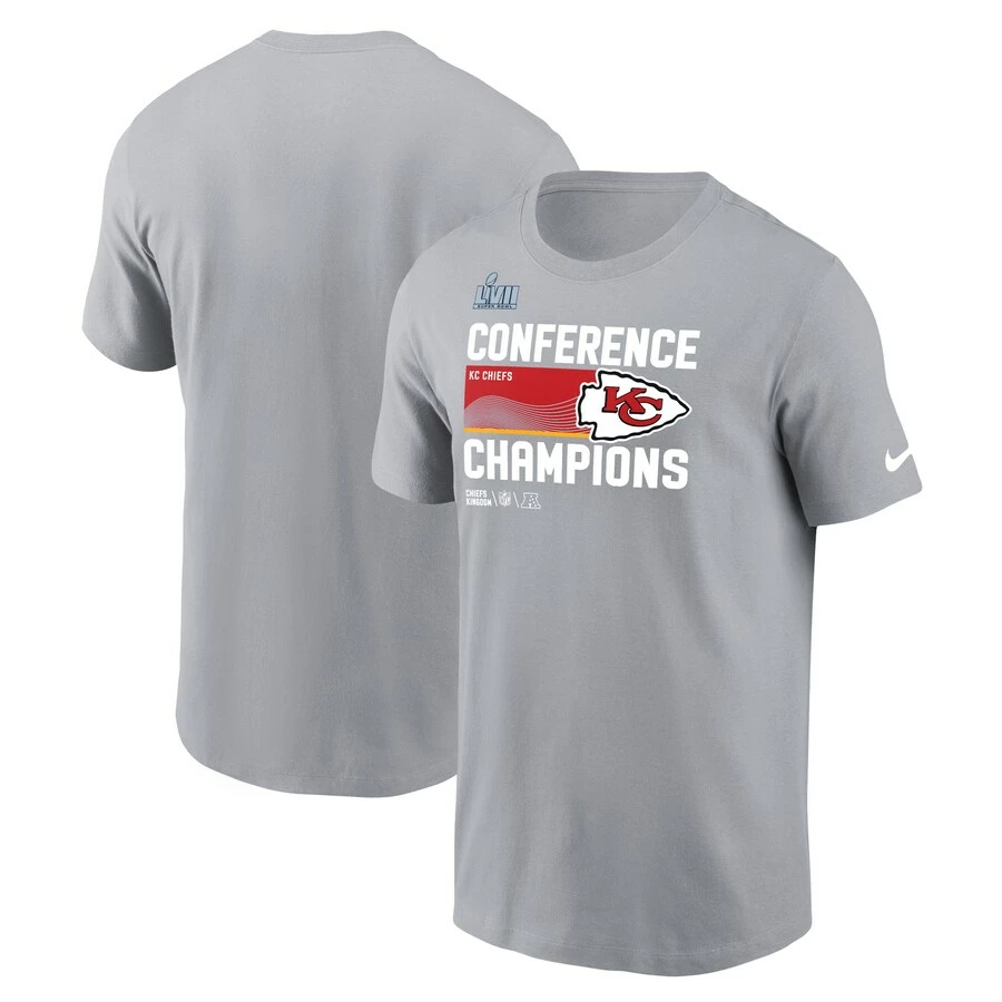 Preschool Kansas City Chiefs Nike Gray 2022 AFC Champions Locker Room Trophy Collection T-Shirt 3 Preschool Kansas City Chiefs Nike Gray 2022 AFC Champions Locker Room Trophy Collection T-Shirt