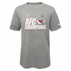 Preschool Kansas City Chiefs Nike Heather Gray 2020 AFC Champions Locker Room Trophy Collection T-Shirt