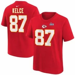 Preschool Kansas City Chiefs Travis Kelce Nike Red Super Bowl LVII Name & Number T-Shirt