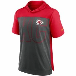Men's Kansas City Chiefs Nike Heathered Charcoal/Red Performance Hoodie T-Shirt -NFL fanshirt Shop red kansas city chiefs performance hoodie t shirt pi4121000 altimages ff 4121745 a367ecf4c1b5d364441dalt2 full