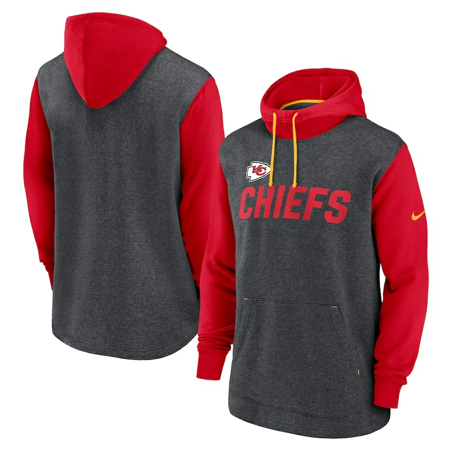 Men's Kansas City Chiefs Nike Heathered Charcoal/Red Surrey Legacy Pullover Hoodie 4 Men's Kansas City Chiefs Nike Heathered Charcoal/Red Surrey Legacy Pullover Hoodie – Bild 2