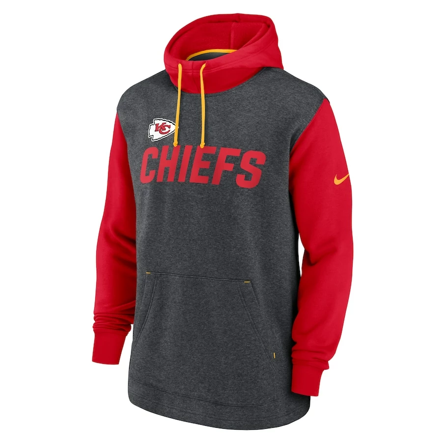 Men's Kansas City Chiefs Nike Heathered Charcoal/Red Surrey Legacy Pullover Hoodie 5 Men's Kansas City Chiefs Nike Heathered Charcoal/Red Surrey Legacy Pullover Hoodie – Bild 3