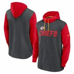 Men's Kansas City Chiefs Nike Heathered Charcoal/Red Surrey Legacy Pullover Hoodie