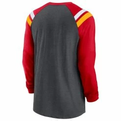 Men's Kansas City Chiefs Nike Heathered Charcoal/Red Tri-Blend Raglan Athletic Long Sleeve Fashion T-Shirt 9 Men's Kansas City Chiefs Nike Heathered Charcoal/Red Tri-Blend Raglan Athletic Long Sleeve Fashion T-Shirt -NFL fanshirt Shop red kansas city chiefs tri blend raglan athletic long sleeve fashion t shirt pi4505000 altimages ff 4505103 cb092c8c928a3ebc5582alt3 full