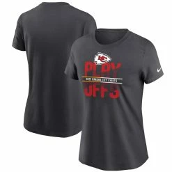 Women's Nike Anthracite Kansas City Chiefs 2022 NFL Playoffs Iconic T-Shirt