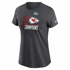 Women's Kansas City Chiefs Nike Anthracite Three-Time Super Bowl Champions T-Shirt -NFL fanshirt Shop womens nike anthracite kansas city chiefs three time super bowl champions t shirt pi5322000 altimages ff 5322527 265506214baec2101f54alt2 full