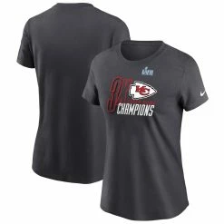 Women's Kansas City Chiefs Nike Anthracite Three-Time Super Bowl Champions T-Shirt