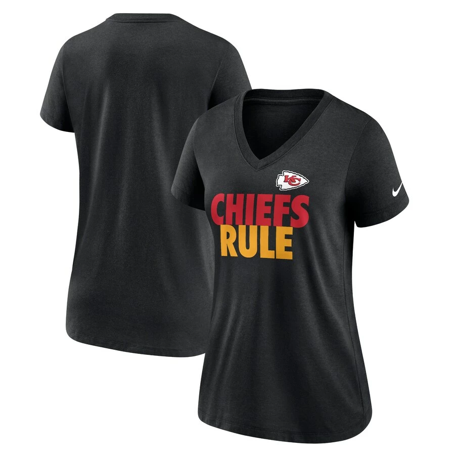Women's Kansas City Chiefs Nike Black Hometown Collection Tri-Blend V-Neck T-Shirt 3 Women's Kansas City Chiefs Nike Black Hometown Collection Tri-Blend V-Neck T-Shirt