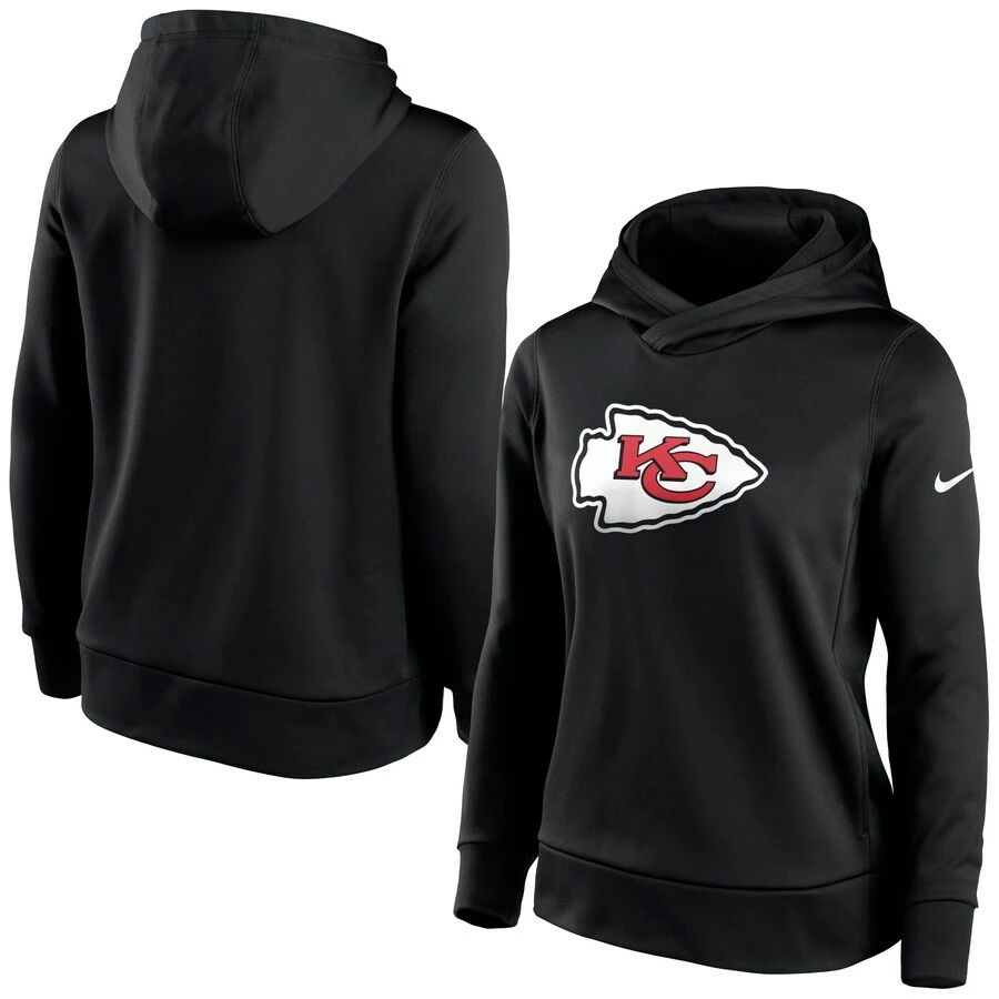 Women's Kansas City Chiefs Nike Black Performance Pullover Hoodie 3 Women's Kansas City Chiefs Nike Black Performance Pullover Hoodie