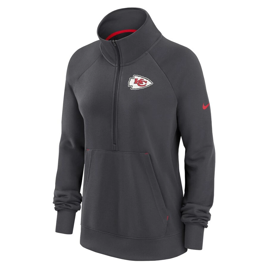 Women's Kansas City Chiefs Nike Charcoal Premium Raglan Performance Half-Zip Sweatshirt 5 Women's Kansas City Chiefs Nike Charcoal Premium Raglan Performance Half-Zip Sweatshirt – Bild 3
