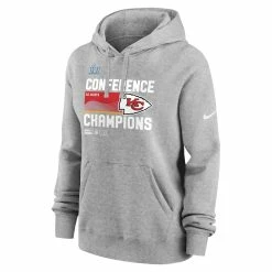 Women's Kansas City Chiefs Nike Heather Gray 2022 AFC Champions Locker Room Trophy Collection Pullover Hoodie -NFL fanshirt Shop womens nike heather gray kansas city chiefs 2022 afc champions locker room trophy collection pullover hoodie pi5294000 altimages ff 5294848 d79985d15732d4457534alt2 full