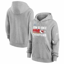 Women's Kansas City Chiefs Nike Heather Gray 2022 AFC Champions Locker Room Trophy Collection Pullover Hoodie
