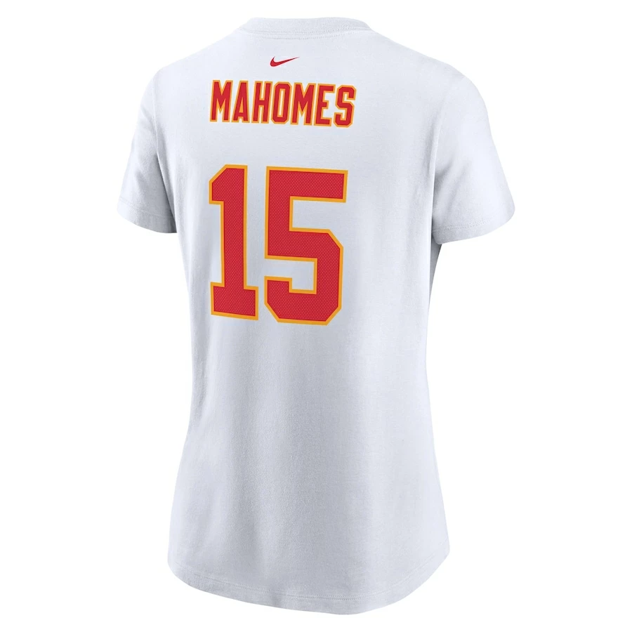 Women's Kansas City Chiefs Patrick Mahomes Nike White Super Bowl LVII Name & Number T-Shirt 6 Women's Kansas City Chiefs Patrick Mahomes Nike White Super Bowl LVII Name & Number T-Shirt – Bild 4