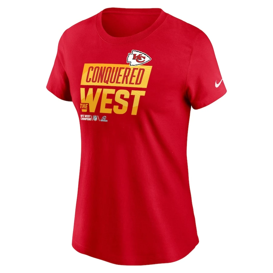 Women's Kansas City Chiefs Nike Red 2022 AFC West Division Champions Locker Room Trophy Collection T-Shirt 5 Women's Kansas City Chiefs Nike Red 2022 AFC West Division Champions Locker Room Trophy Collection T-Shirt – Bild 3