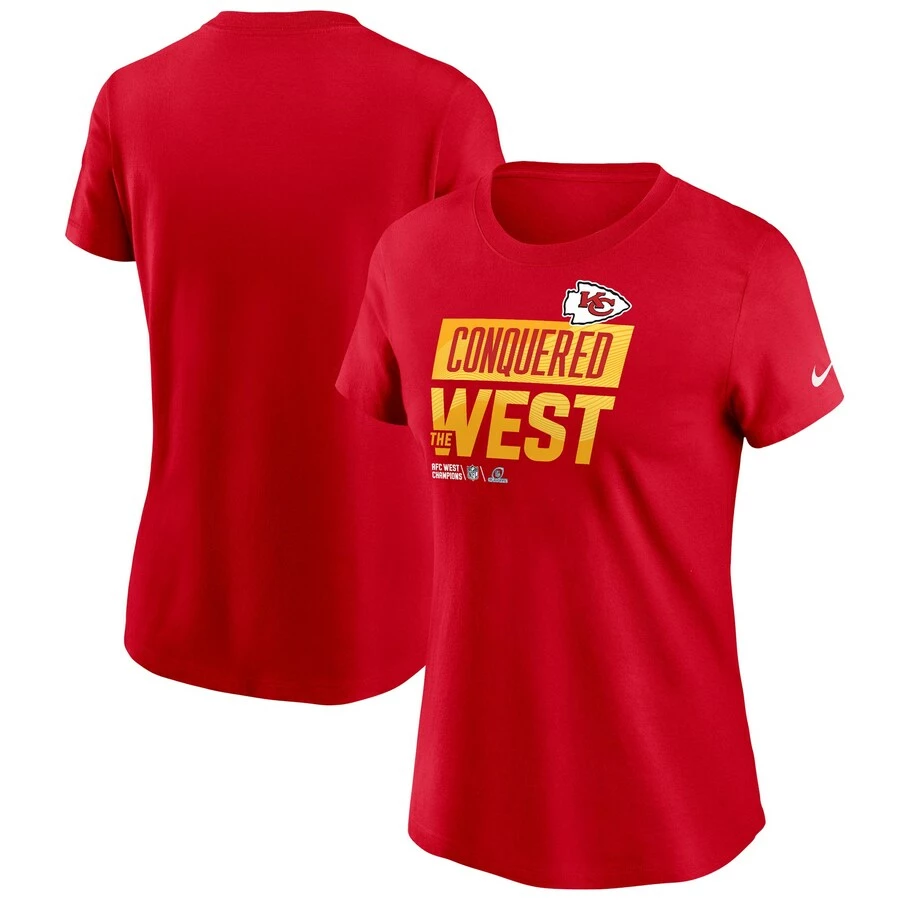 Women's Kansas City Chiefs Nike Red 2022 AFC West Division Champions Locker Room Trophy Collection T-Shirt 3 Women's Kansas City Chiefs Nike Red 2022 AFC West Division Champions Locker Room Trophy Collection T-Shirt