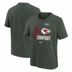 Youth Kansas City Chiefs Nike Anthracite Three-Time Super Bowl Champions T-Shirt